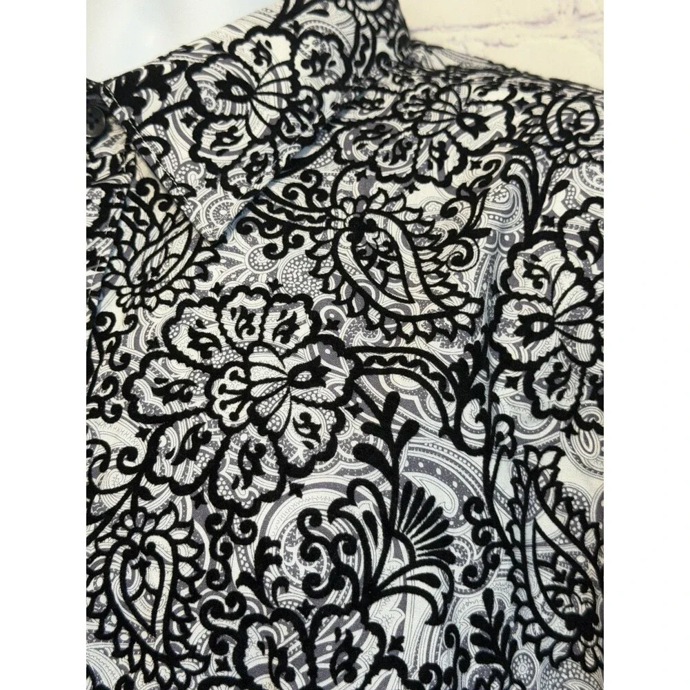 Kilburne & Finch 3XLT Bohemian Paisley Shirt Retro Mod Long Sleeve Button-Up Big